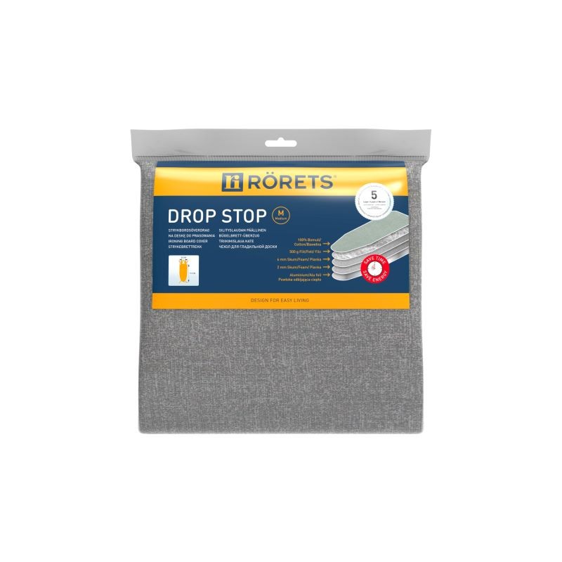 Gruby pokrowiec na deskę do prasowania do żelazek parowych DROP STOP RORETS 5 warstw 32x112 cm mały