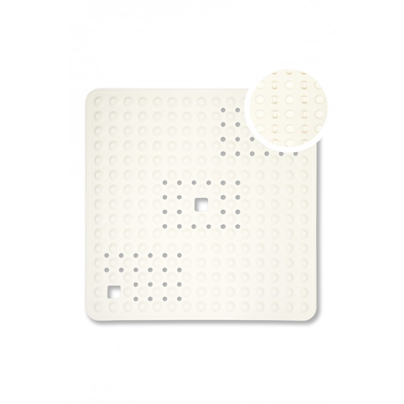 Mata antypoślizgowa Tello pod prysznic łazienkowa 60x60 cm guziczki białe