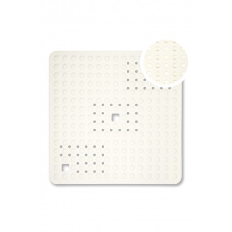 Mata antypoślizgowa Tello pod prysznic łazienkowa 60x60 cm guziczki białe