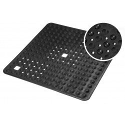 Mata antypoślizgowa Tello pod prysznic czarna łazienkowa 60x60 cm guziczki