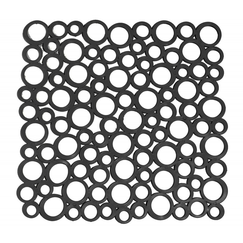 Mata do zlewu kwadratowa 28 cm silikonowa czarna