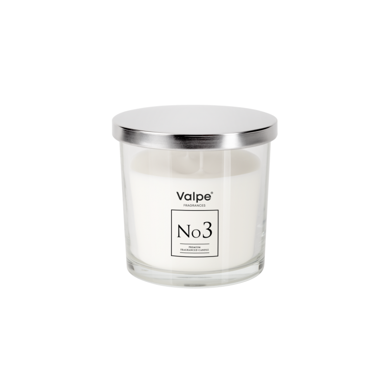 Świeca zapachowa BISPOL Valpe No 3 -Piwonia & Zamsz ~40h