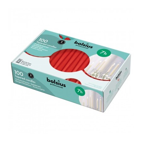 Świece stołowe Bolsius Szpica 240/23 100 sztuk czerwone