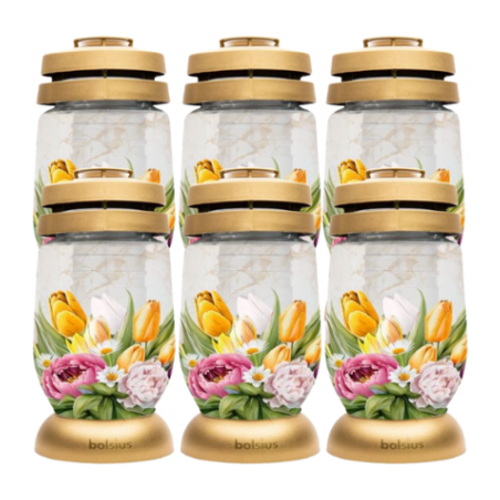 Znicze szklane BOLSIUS Wiosna 22,5cm 36h 6szt.