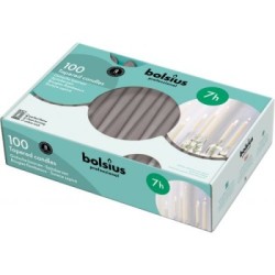 Świece stołowe Bolsius Szpica 240/23 100 sztuk szare