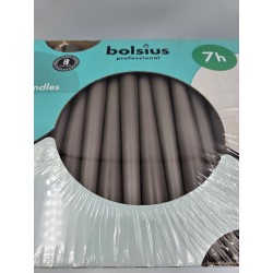 Świece stołowe Bolsius Szpica 240/23 100 sztuk szare