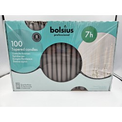 Świece stołowe Bolsius Szpica 240/23 100 sztuk szare