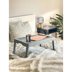 Stolik przenośny taca do łóżka ogrodu biała